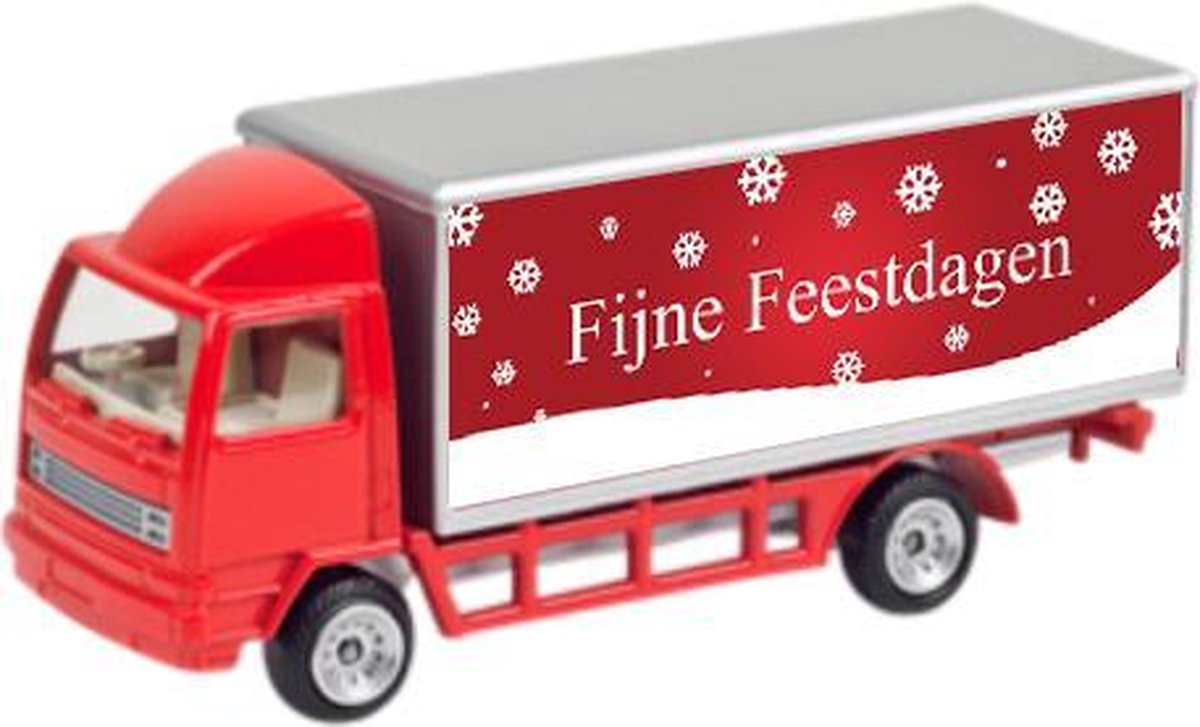 Leuk kado met naam model vrachtwagen tekst - rood