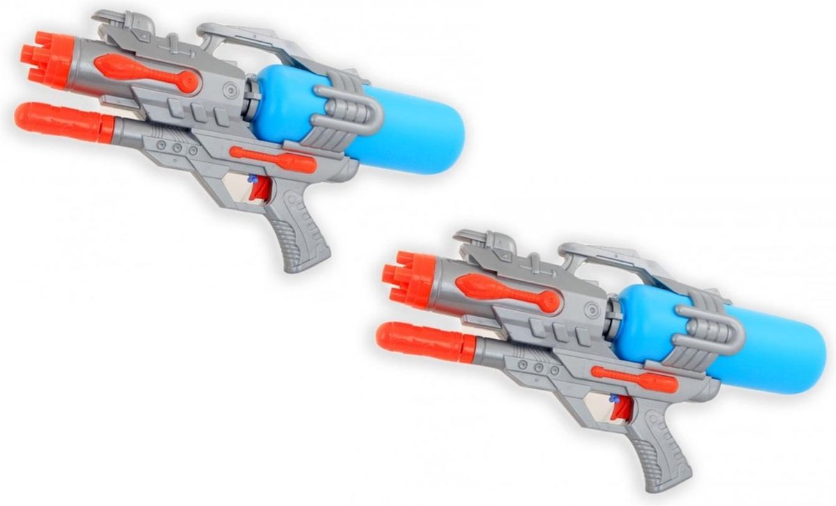 2x Waterpistool/waterpistolen grijs 46 cm