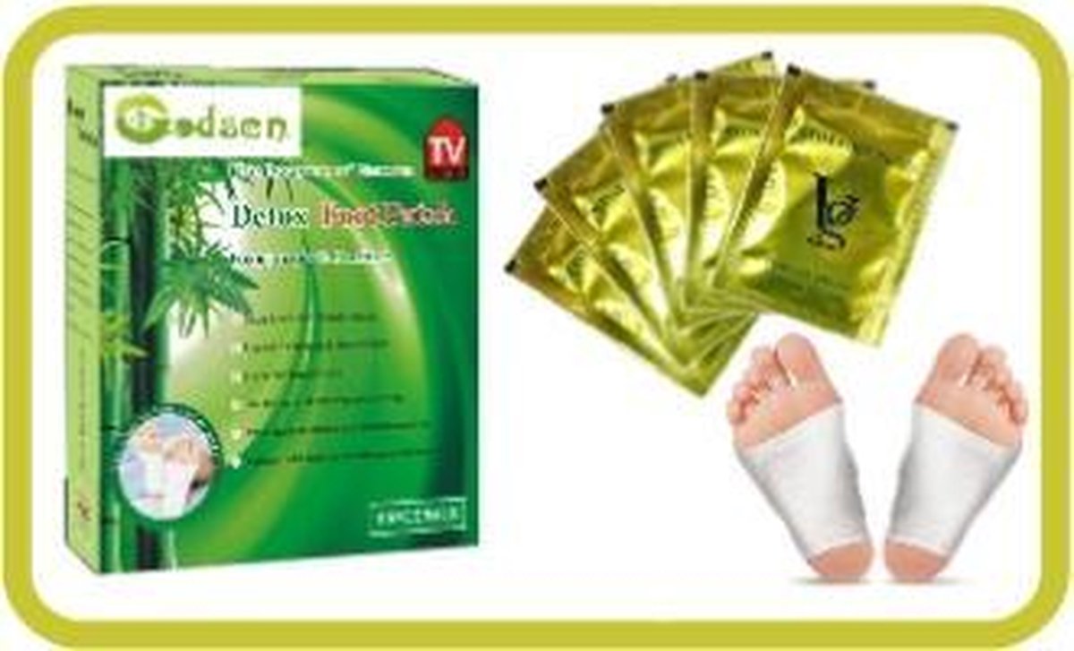 Godsen detox en afslank voetpleisters 20 stuks - Lichaamsreiniging Detox - 100% natuurlijke ingrediënten afvallen - ontgiften - meer energie. Helpt ook tegen moeheid pijntjes en depressie.