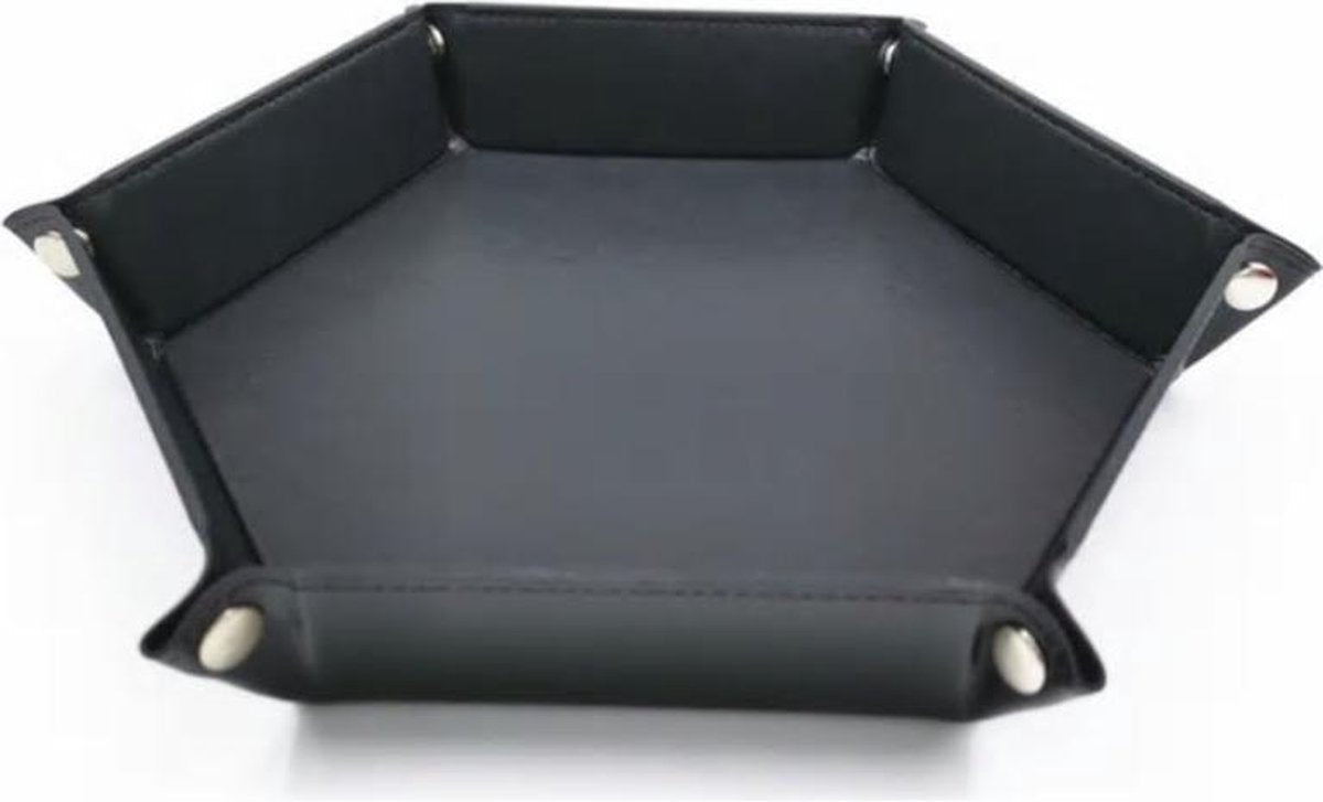 Bakje voor dobbelstenen Zwart zeshoek - Dice Tray Big Black voor o.a. Dungeons & Dragons