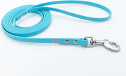 Miqdi BioThane hondenriem – licht blauw – 9 mm breed - 2 meter lang - met handvat