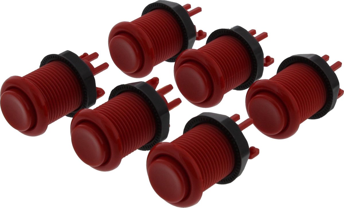 ArcadeWinkel Concave classic arcade drukknoppen (set van 6 stuks met 7st Zippy 20gr Microswitches)