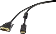 Renkforce DisplayPort / DVI Aansluitkabel 1.00 m RF-3301142 Schroefbaar