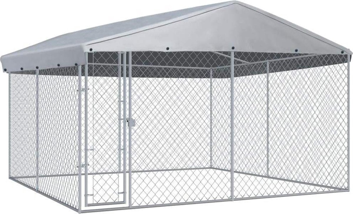 Medina Hondenkennel voor buiten met dak 382x382x225 cm