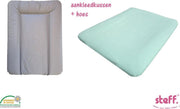 Steff set aankleedkussen bruin taupe 50x70 cm + aankleedkussenhoes mint groen