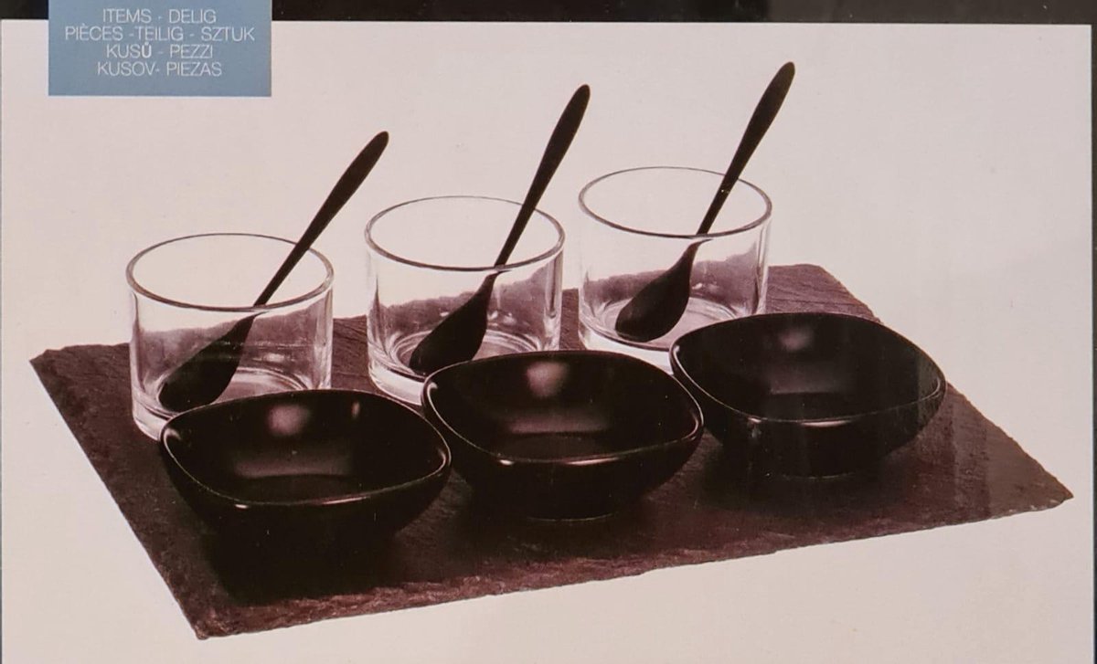 Amuse set - 10 Delige serveer set - Serveertray Leisteen - Complete set