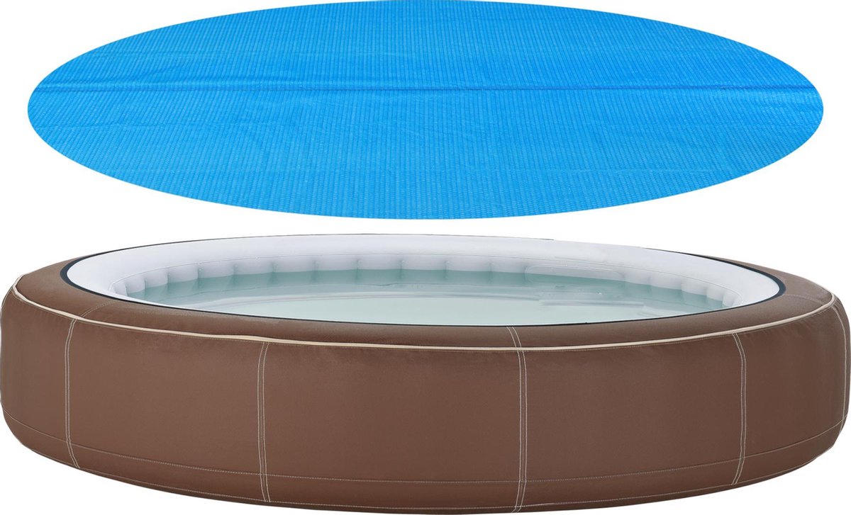 Zwembadafdekking zonnedoek rond PE blauw 244 cm