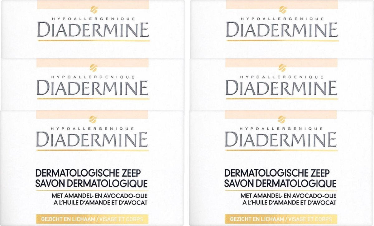 Diadermine - Dermatologische Zeep - Met Amandel- en Avocado-olie - 6 x 100 gram
