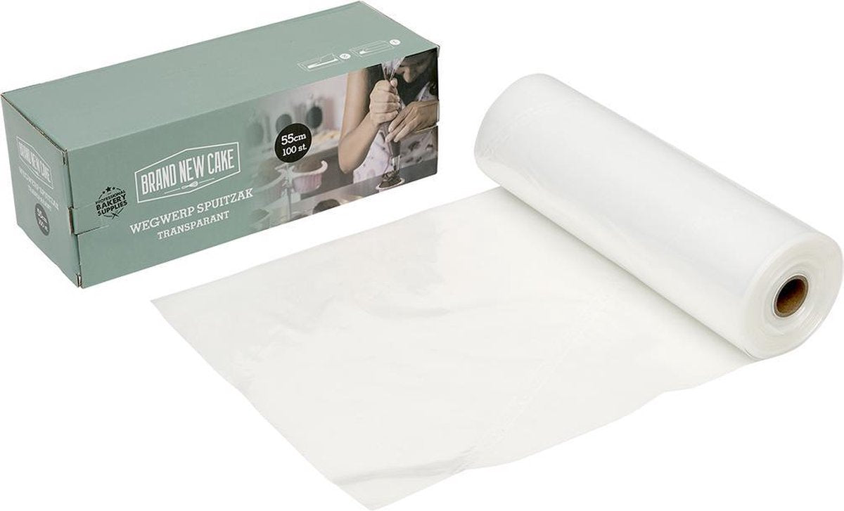 BrandNewCake Wegwerp Spuitzak 55cm Transparant 100 stuks
