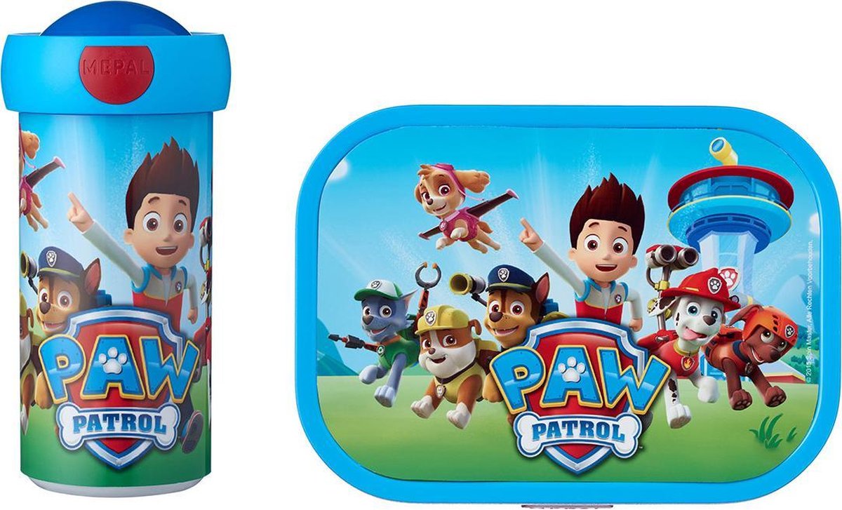 Mepal – Lunchset campus (sb + lb) – schoolbeker en broodtrommel voor kinderen – Paw Patrol – bento box - lekvrij