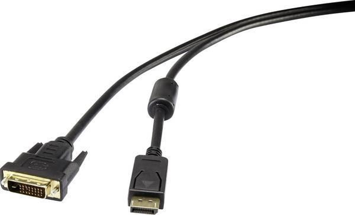 Renkforce DisplayPort / DVI Aansluitkabel 5.00 m RF-4212213 Schroefbaar