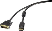 Renkforce DisplayPort / DVI Aansluitkabel 5.00 m RF-4212213 Schroefbaar