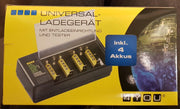 Universeel batterijoplader en ontlader incl. 4x AA batterijen