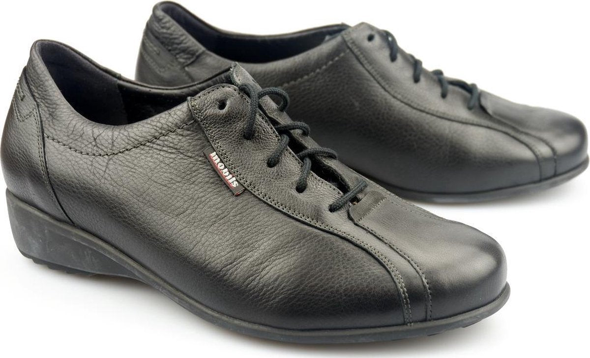 Mobils by Mephisto SABI lederen veterschoen Dames met BREDE VOETEN zwart - Maat 42
