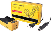 NB-6L en NB-6LH Cynchron lader met LCD en USB aansluiting