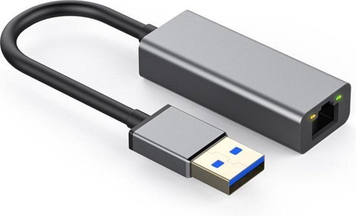 Garpex® USB-A naar RJ45 Fast Ethernet LAN adapter  - USB3.0 to Internet RJ45 Poort/LAN Netwerk - 10/100/1000 Mbps - Apple Macbook Pro - Dell XPS - Lenovo - Samsung - Chromebook - HP