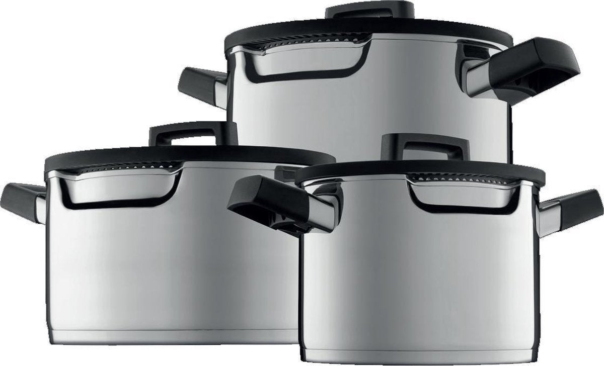 BergHOFF GEM Downdraft pannenset - 6 delige set - 3 pannen