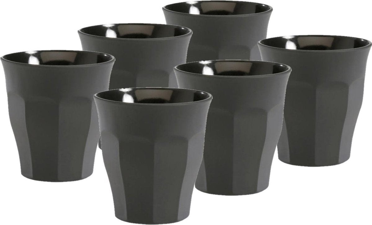 Set van 12x stuks espresso glazen grijs 90 ml Picardie - koffiekopjes van glas
