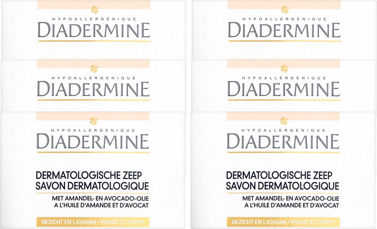 Diadermine - Dermatologische Zeep - Amandel & Avocado-olie - 6 x 100 GR