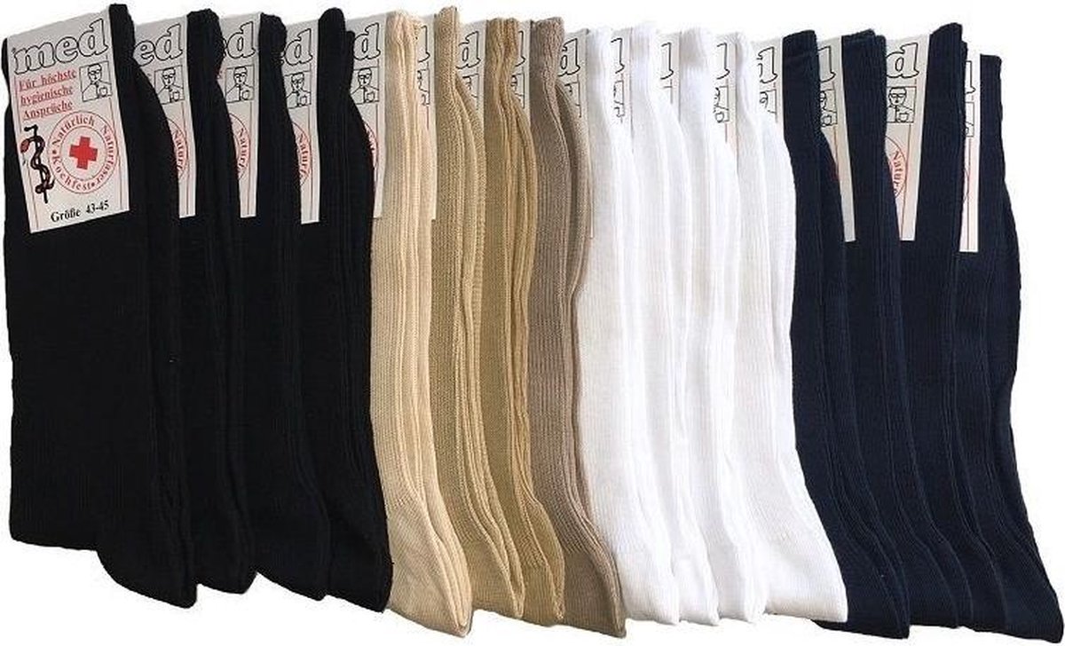 Socke - (2 Paar) Medische Sokken Naadloos Kleur "Blauw" Maat 39/42