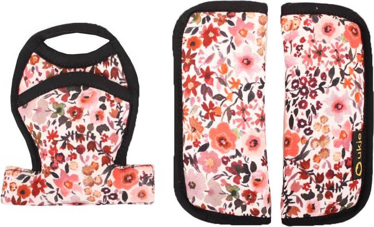 Ukje Gordelbeschermer Maxi Cosi - Superzacht katoen - Roze bloemen