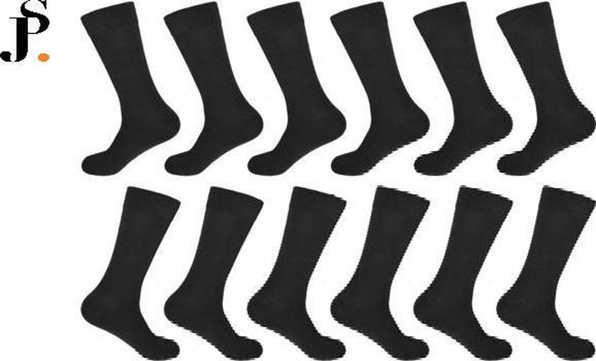 GIANVAGLIA SOKKEN/KATOEN/EFFEN/UNISEX/ZWART/12 PAAR/MULTIPACK/MAAT 39-42