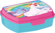 Eenhoorn broodtrommel - blauw met roze - Unicorn lunchbox