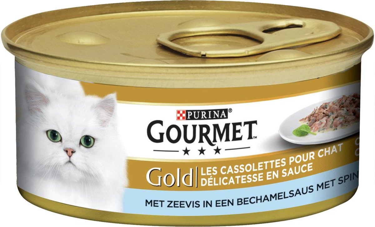 Gourmet Gold Cassolettes 85 g - Kattenvoer - Zeevis&Spinazie