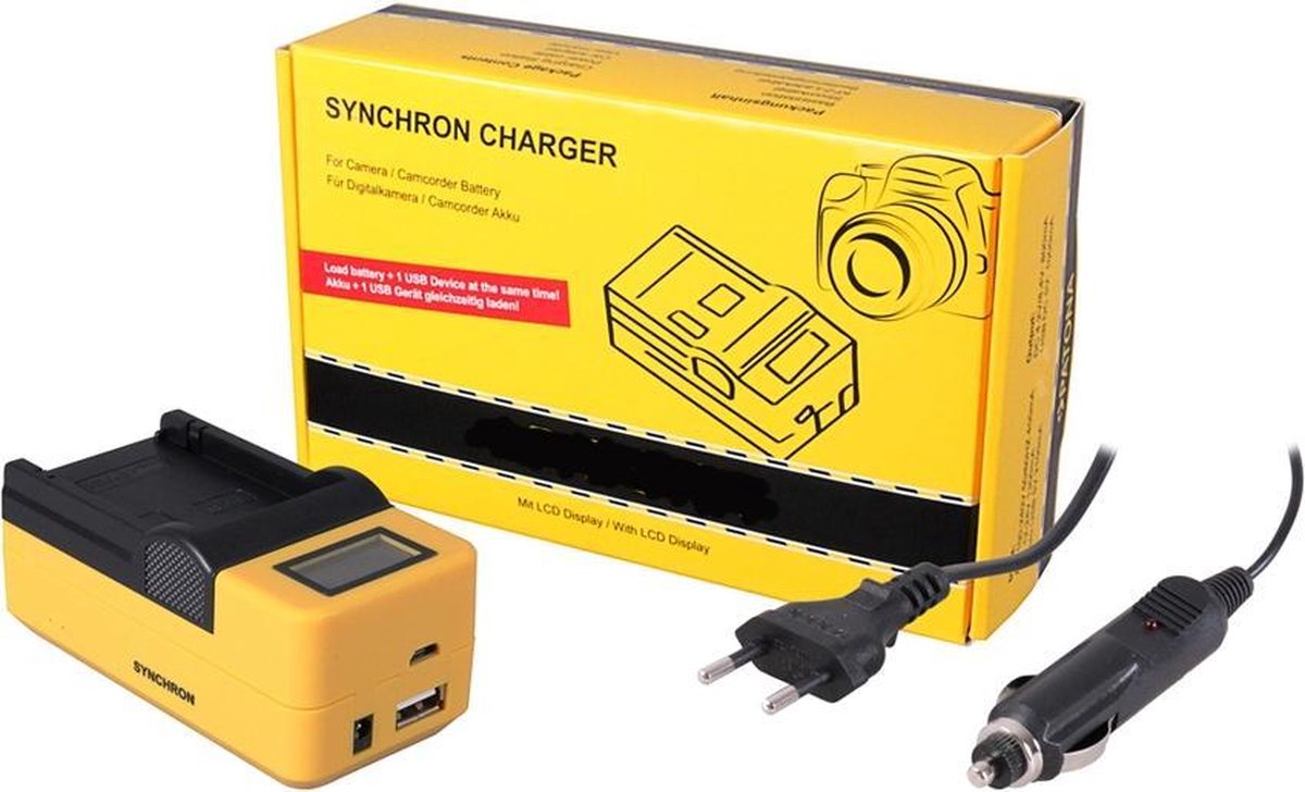 EN-EL14a - EN-EL14 Synchron USB Lader voor Nikon met LCD