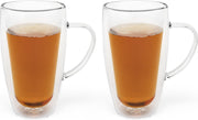 Dubbelwandig glas koffie/thee 320ml s/2