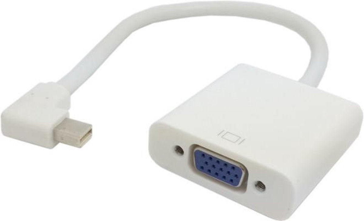 Coretek Mini DisplayPort 1.1 naar VGA adapter - haaks naar links / wit - 0