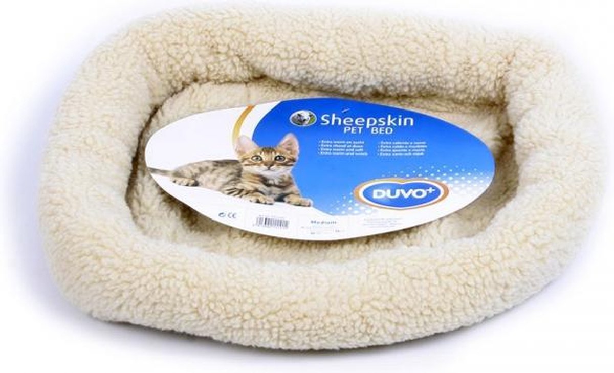 Duvo+ Mand ovaal schapenvacht Bruin 50x35cm