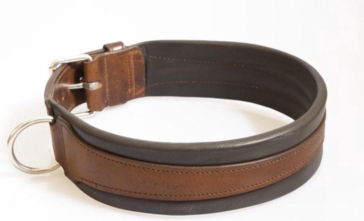 Hondenhalsband extra breed bruin 60 cm