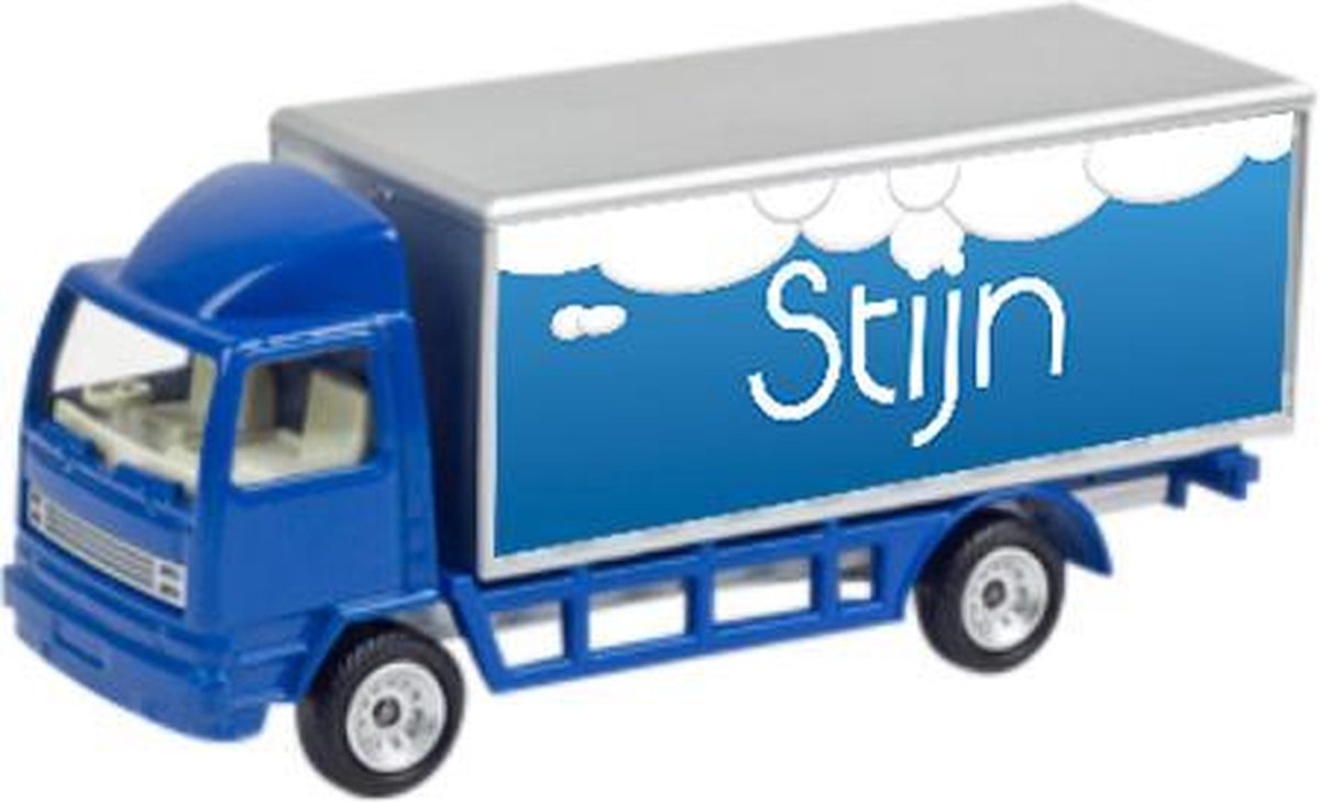 Leuk kado met naam model vrachtwagen type stijn - blauw