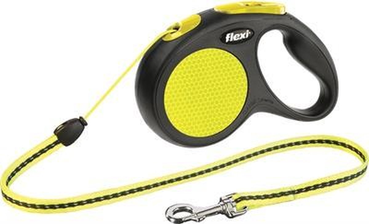 Flexi rollijn new classic cord neon - s 5 mtr - 1 stuks