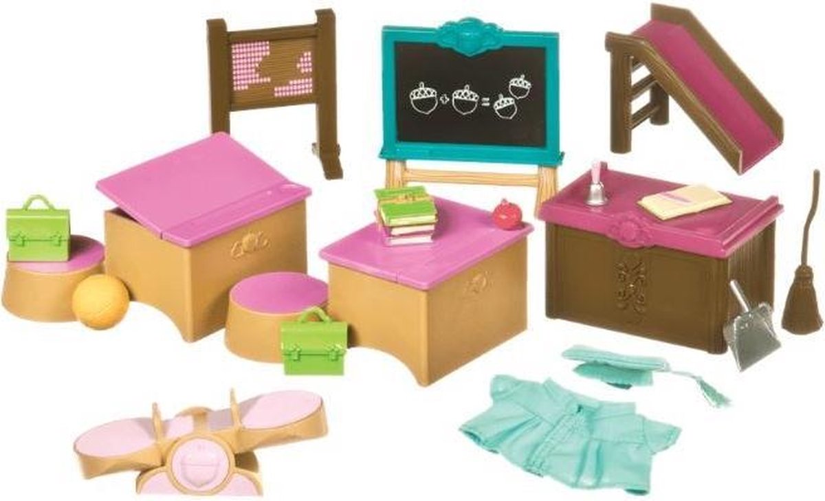 Li'l Woodzeez Klaslokaal En Speelplaatsset 21-delig