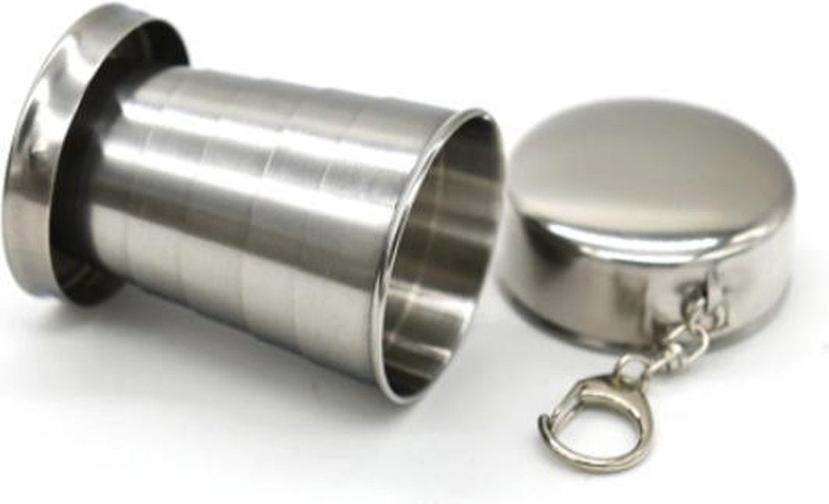 3x 240 ML Roestvrijstalen Inklapbeker - Opvouwbare Reisbeker - Festivalbeker - Praktische Drinkbeker Voor Reizen
