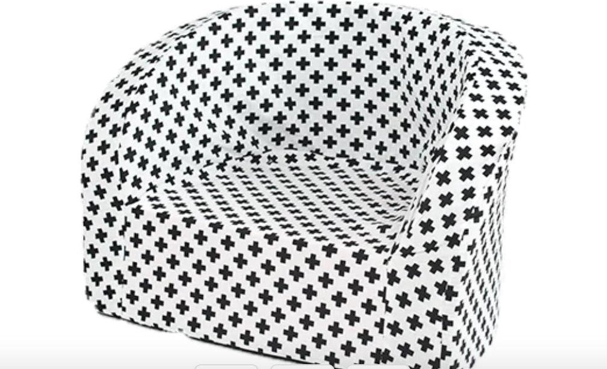 Misioo kinderstoel | Zwart wit patroon | Kruis | luxe kinderstoel |Kinderfauteuils