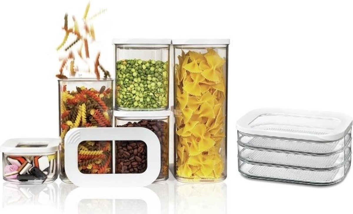 Mepal starterset Modula Bewaardoos - 6-delig - Wit - Vlees
