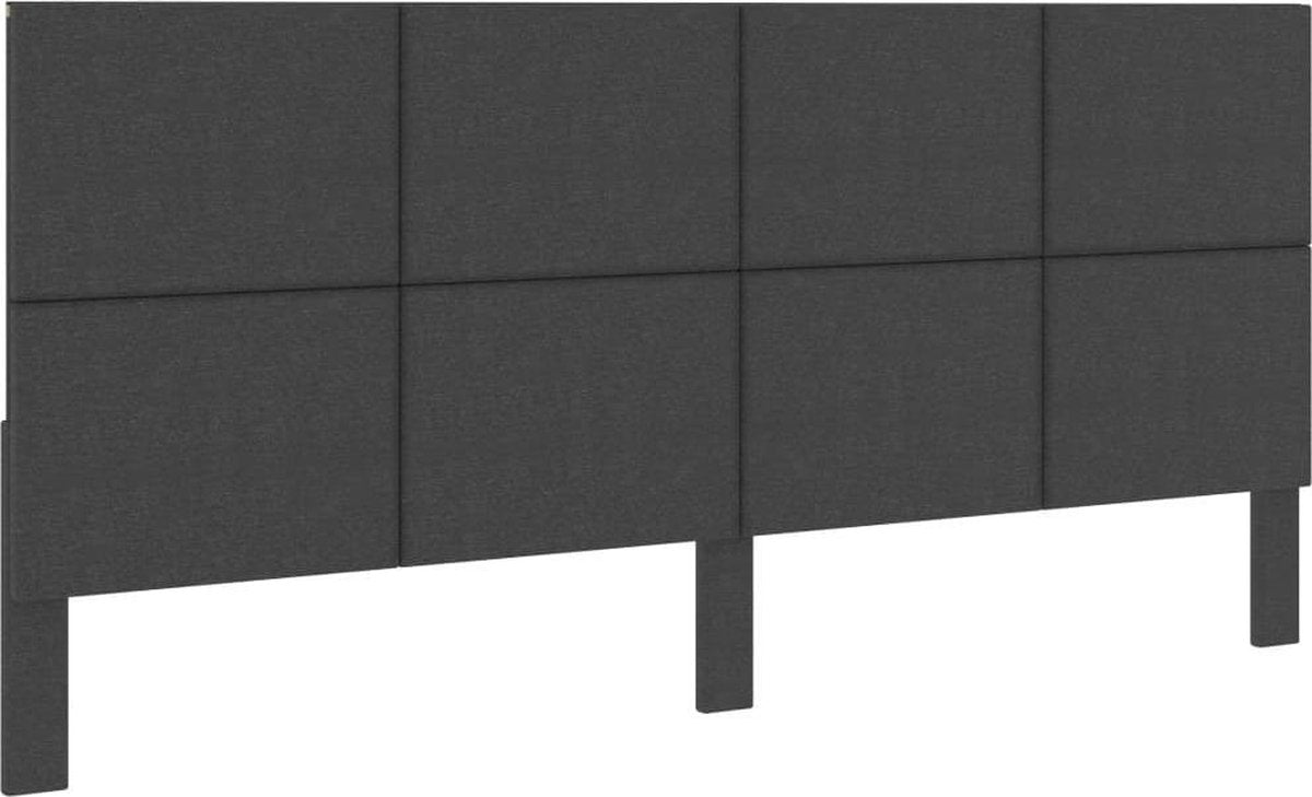 Hoofdbord 200x200 getuft stof donkergrijs