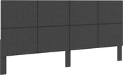 Hoofdbord 200x200 getuft stof donkergrijs