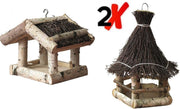 GARDEN SPIRIT 2x Vogelvoederhuisje Hangend - Vogelhuisje Berk set 2