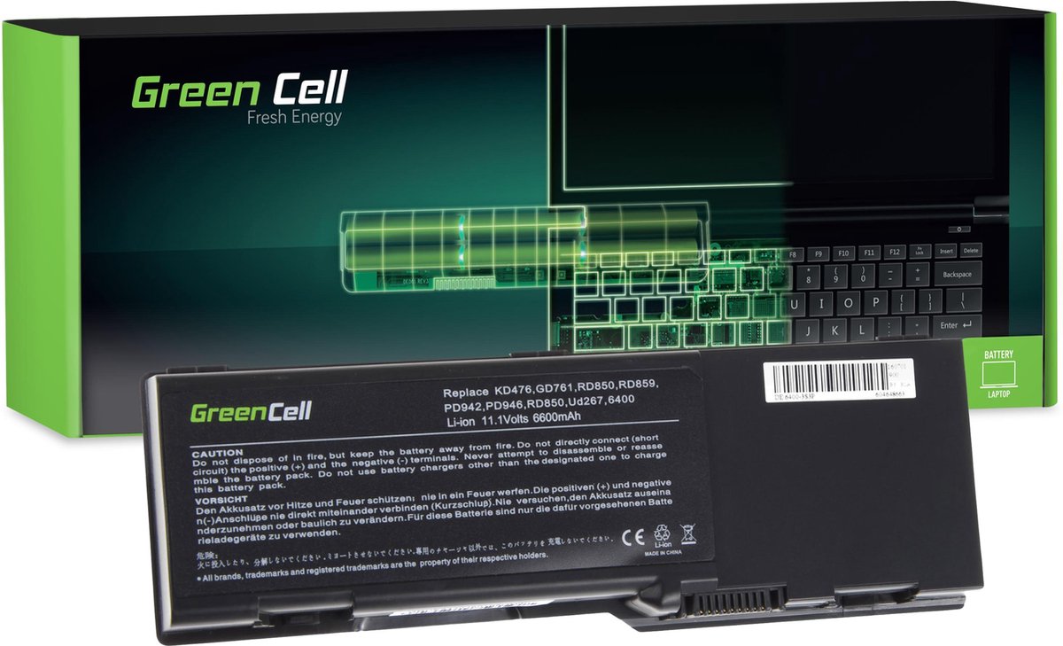 GREENCELL Battery for Dell Inspiron 6400 E1505 Vostro 1000 9 cell