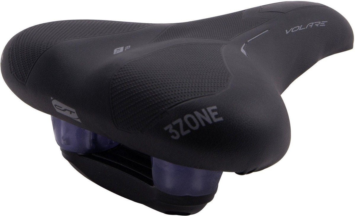 Contec City/Tour Volare EL Fietszadel – Zwart – Unisex - Elastomeer Demper - Koudschuim