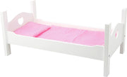 Small Foot Houten Poppenbed Met Beddengoed 50 Cm Wit/roze