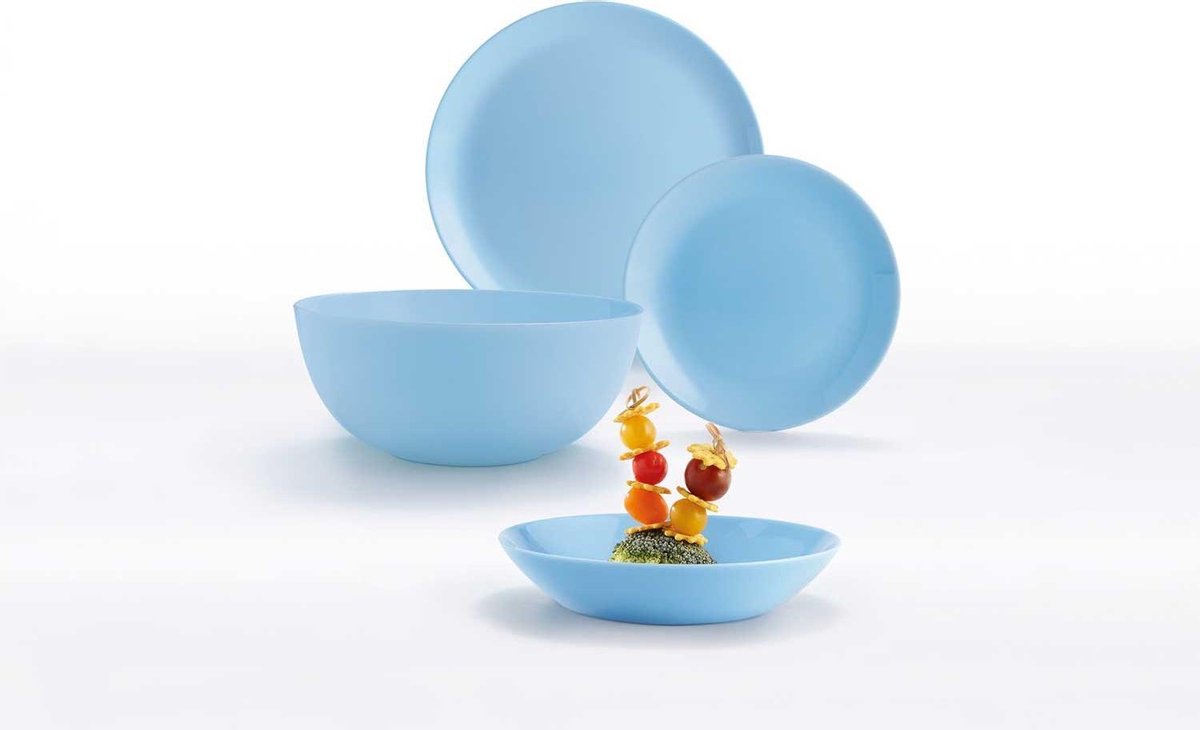 Diwali Luxe Serviesset - lichtblauw - 19 delig