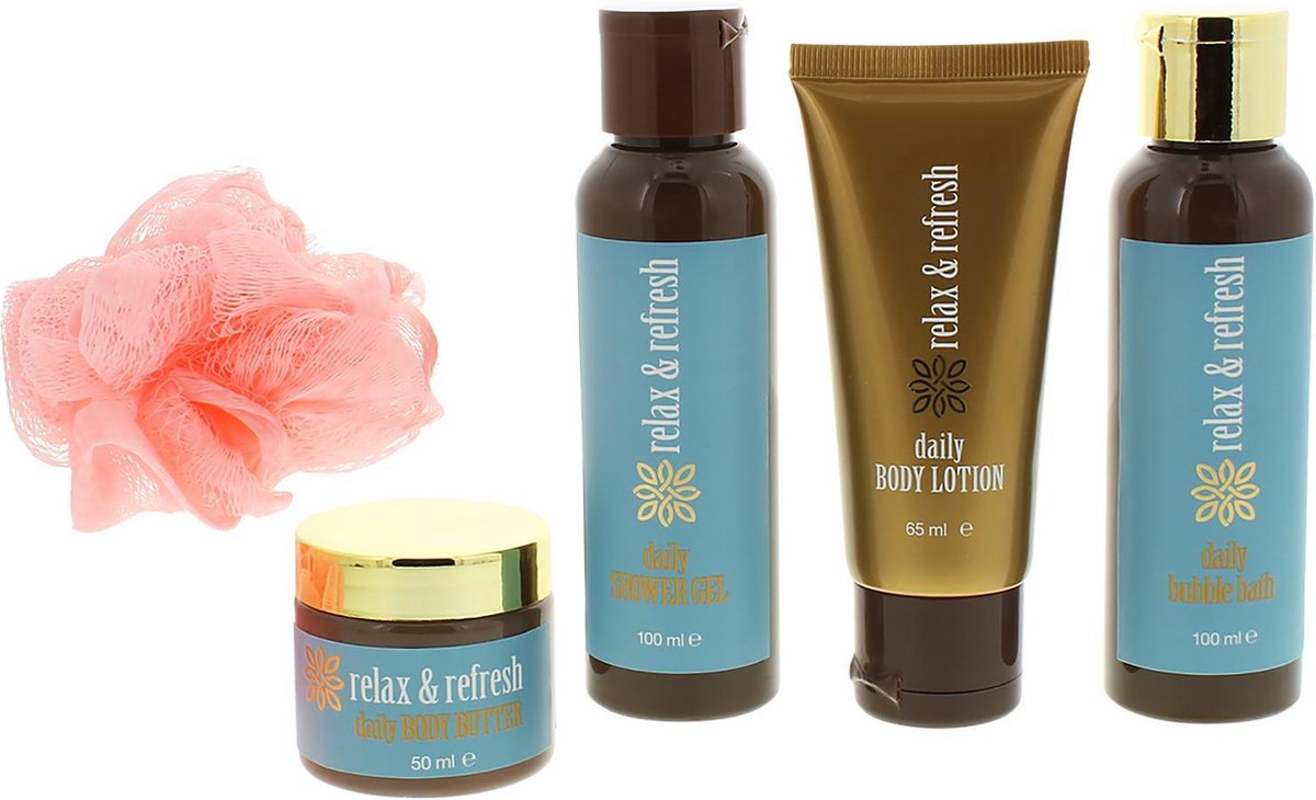 RELAX & REFRESH - 5 DELIGE GIFTSET- LUXE GESCHENKSET - CADEAUSET - VERZORGING