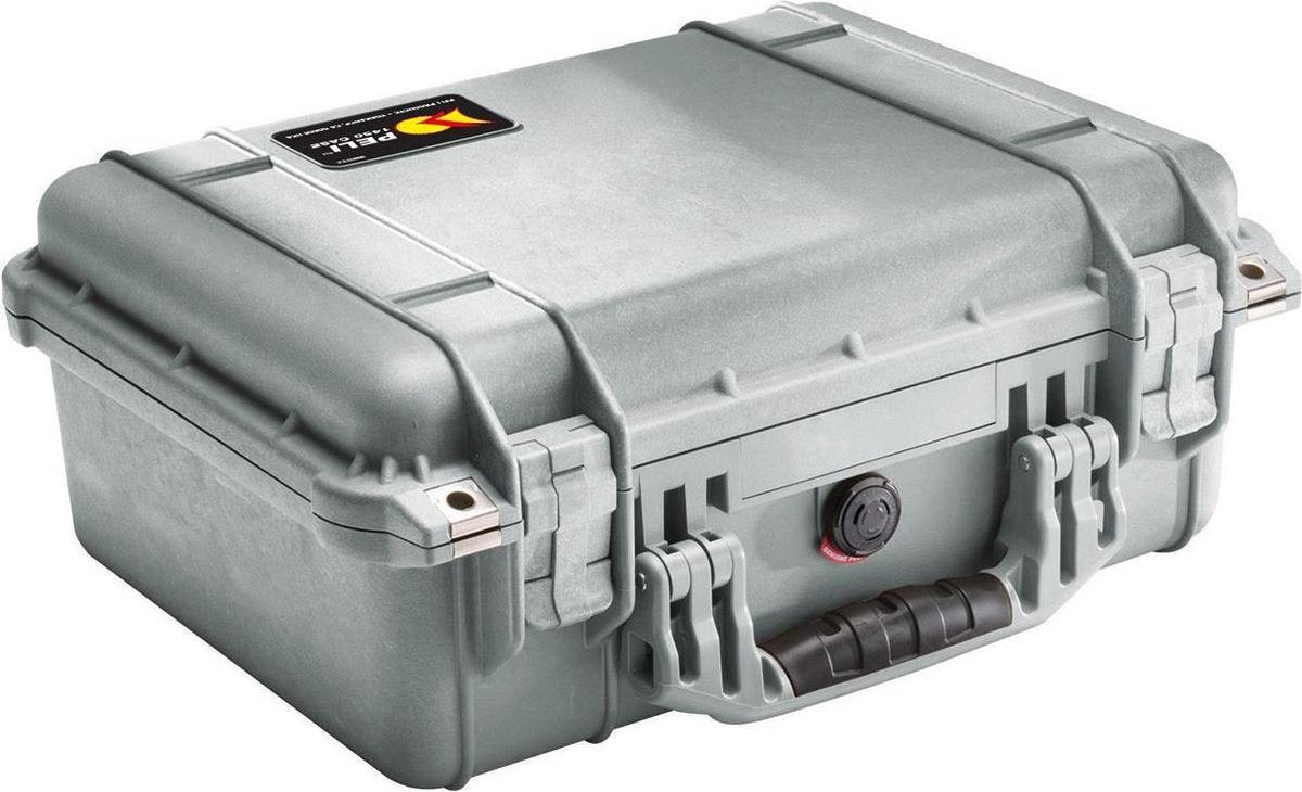 Peli 1450 Waterdichte Camerakoffer Zilver met Foam Interieur