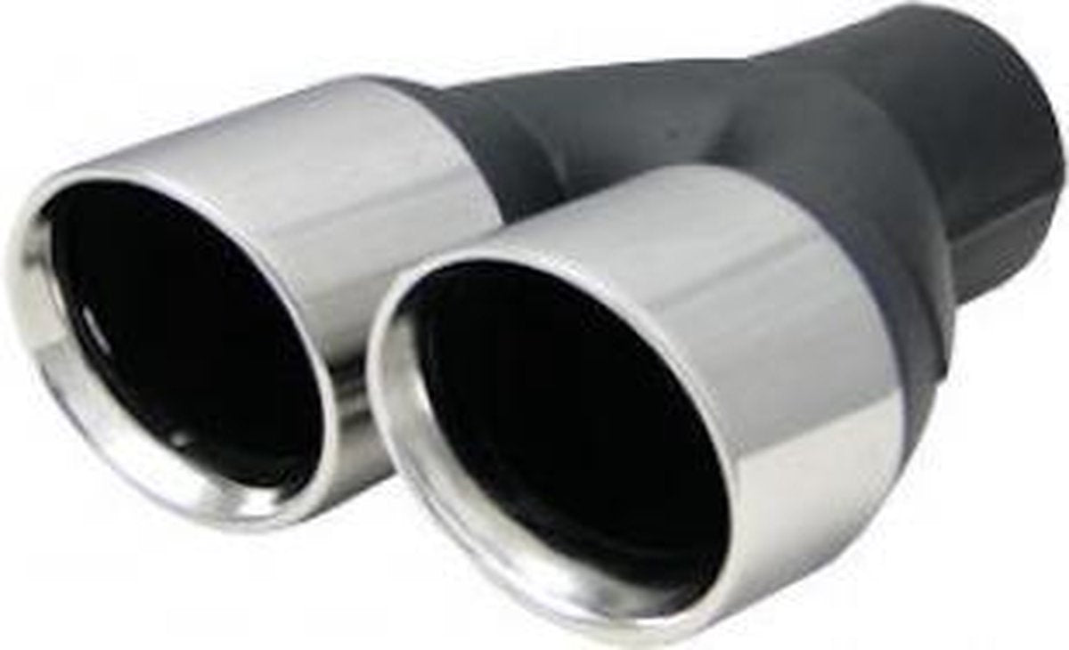 Uitlaatsierstuk RVS Dubbel rond - Passend 45-60mm