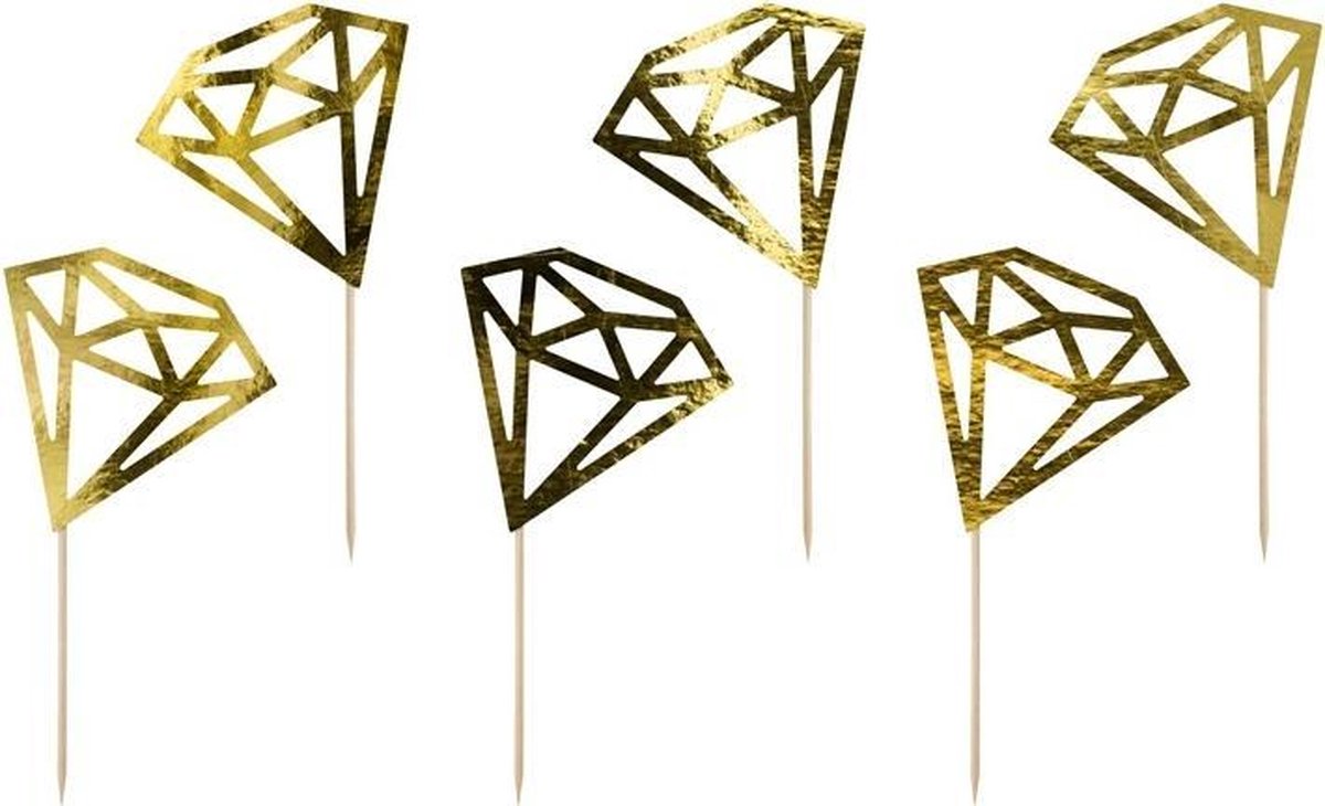 Cupcake Toppers Diamant Goud 9